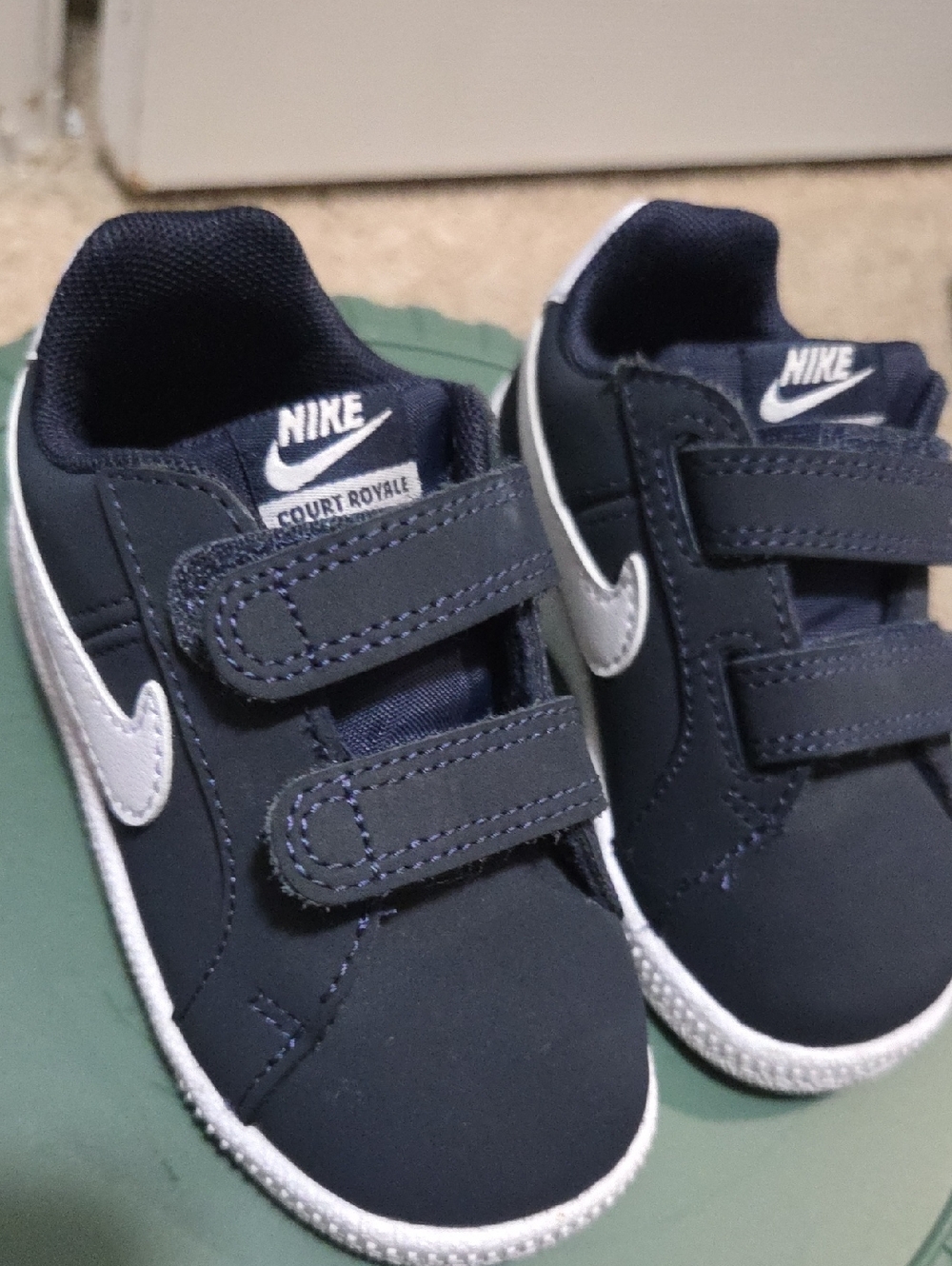 Nike Kids Court Royale Velcro Sneakers - Navy & White BUNDLE AND SAVE